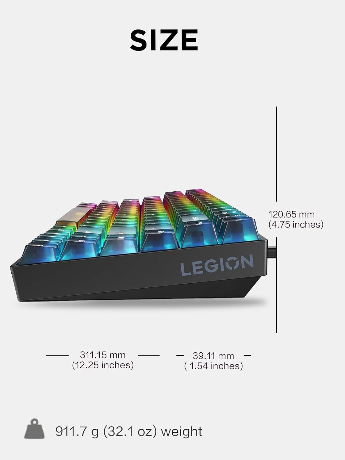 Lenovo Legion K510 Mini Pro - Teclado mecánico con cable para juego...