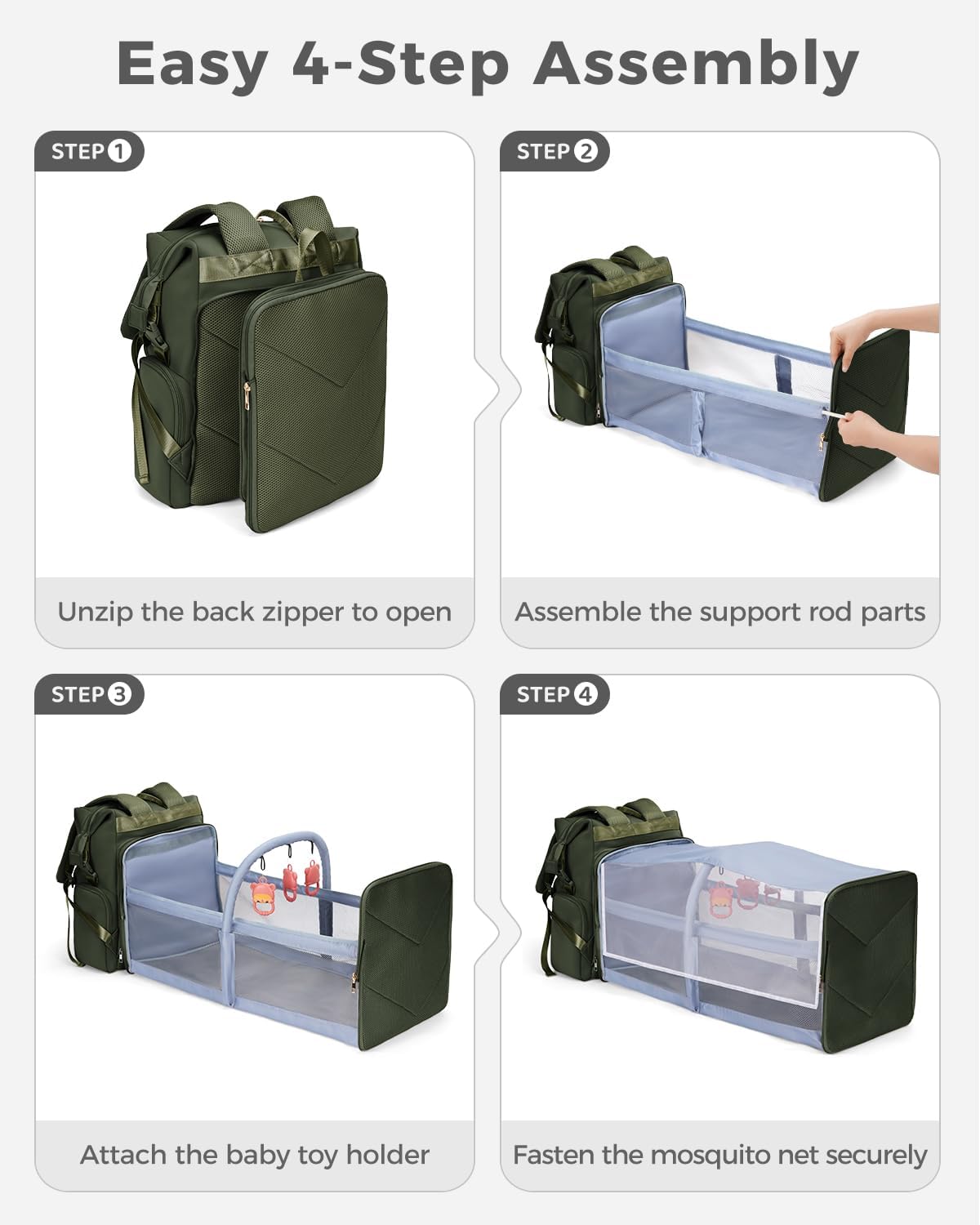 CEI-CEI Bolsas de pañales de neopreno con cambiador, bolsillos aisl...