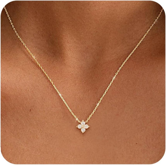 ZHESHY Collares de oro con piedra natal para mujer, delicados y no...
