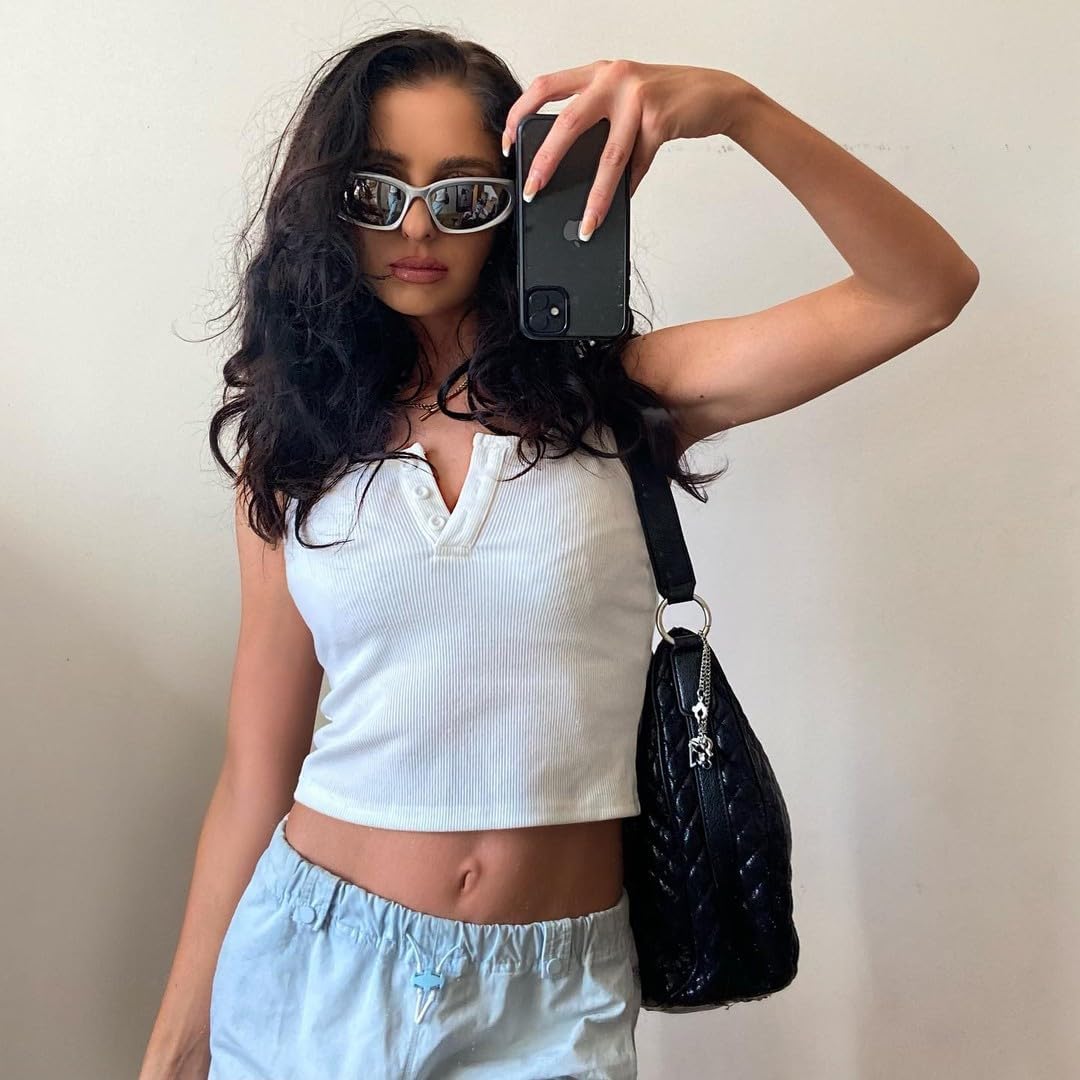 JASPIN Y2K Gafas de Sol Envolventes para Mujeres y Hombres, Plata,...