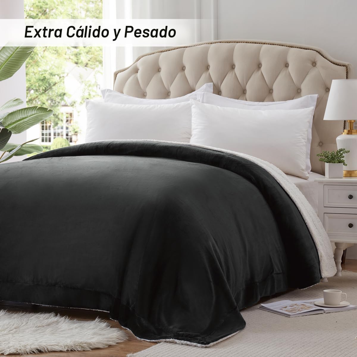 KAWAHOME - Manta de forro polar de sherpa súper suave, extra cálida...