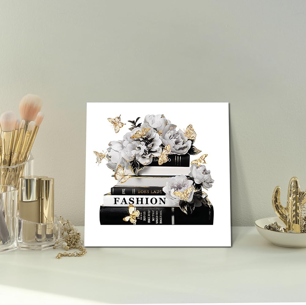 Dream Land Libros de moda Arte de pared de flores: imagen apilada d...