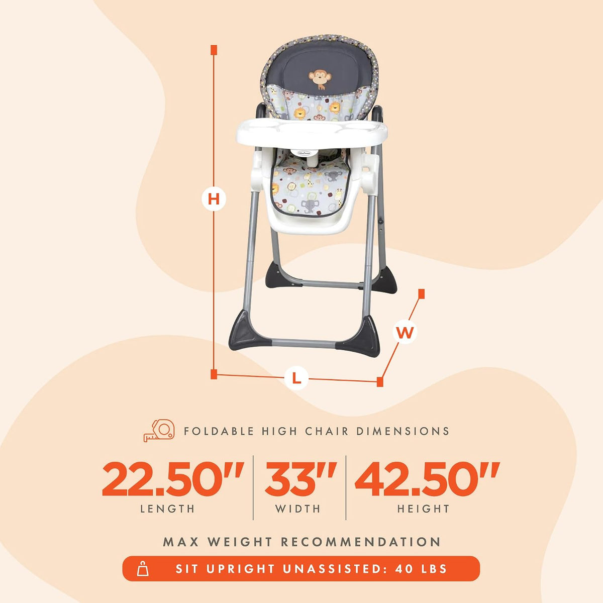Baby Trend Silla alta Sit-Right, cabezas bobble