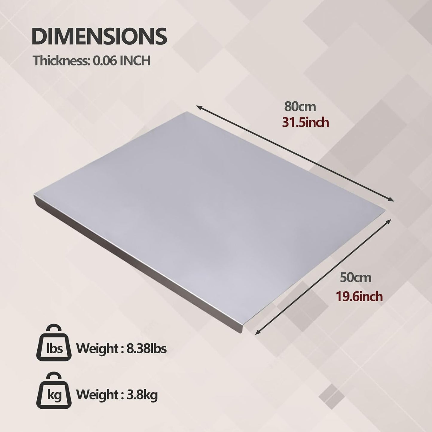 Tabla de cortar de acero inoxidable para cocina, tablas de cortar g...