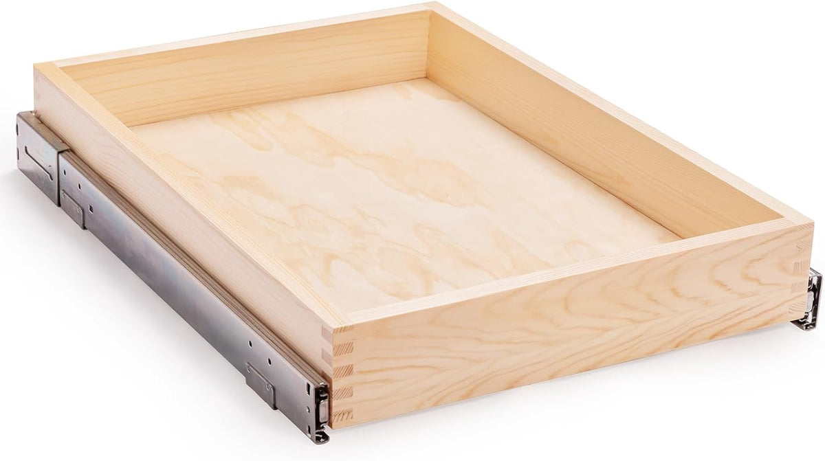Mulush Organizador de cajón de madera deslizante de cierre suave de...