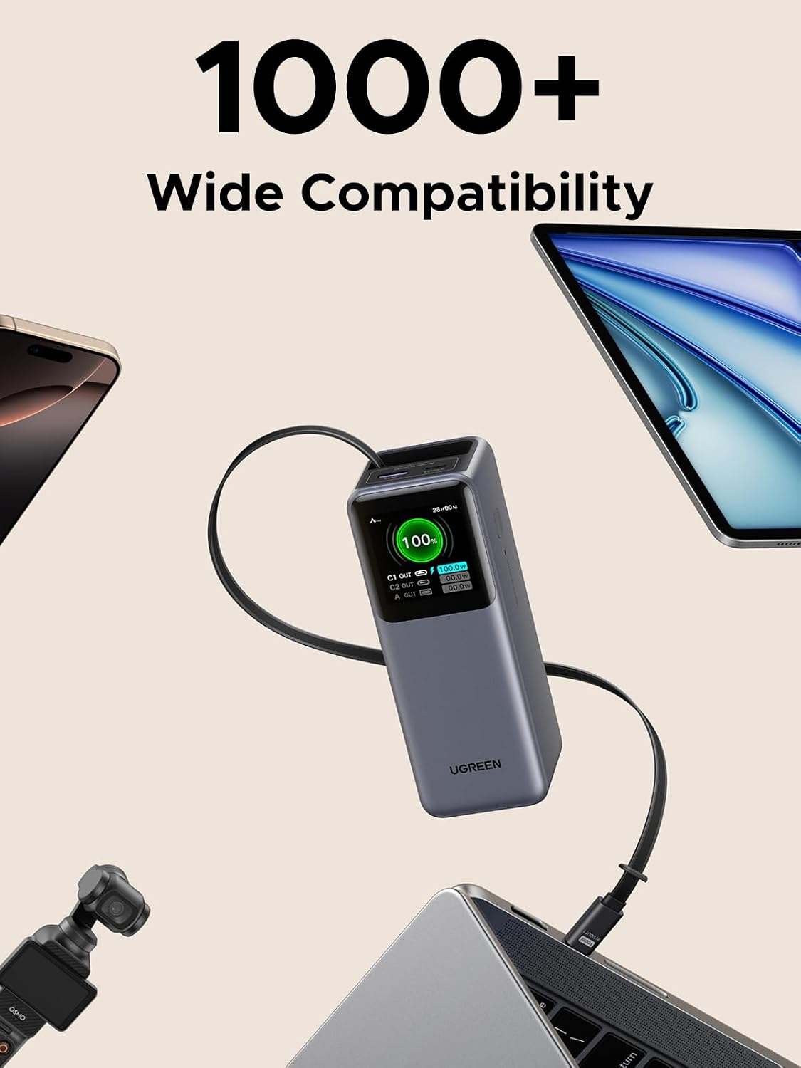 UGREEN Nexode 20000mAh 165W Power Bank para MacBook Pro 16, cable |...