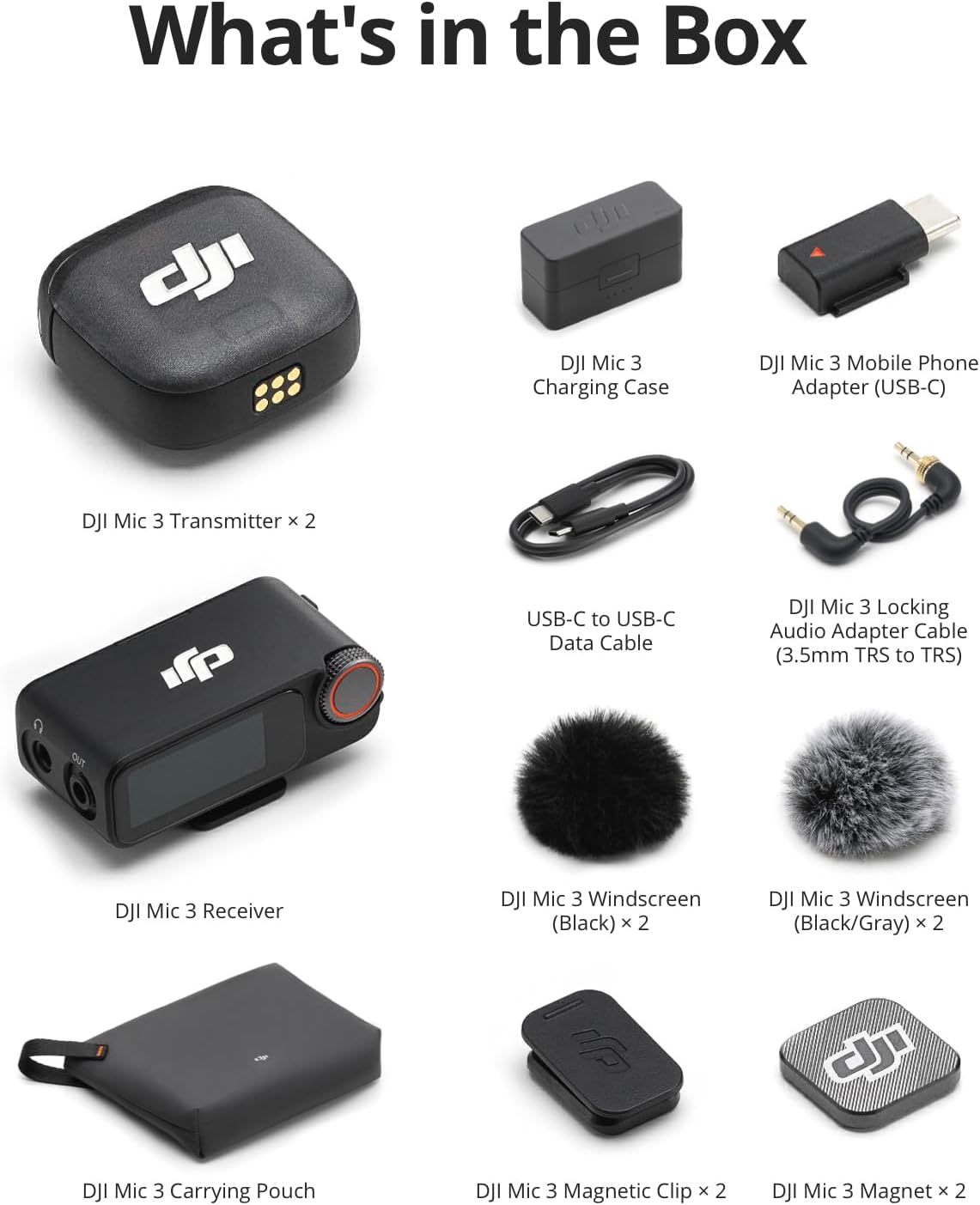 DJI Mic 3 (2 TX + 1 RX + Estuche de Carga), Micrófono Inalámbrico p...