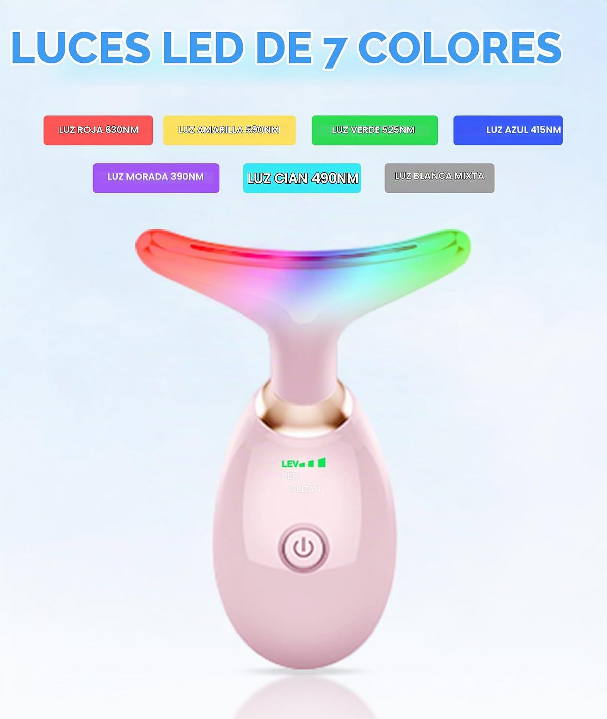 SDKWDH Terapia de Luz Roja para Cara y Cuello, Herramienta de Masaj...