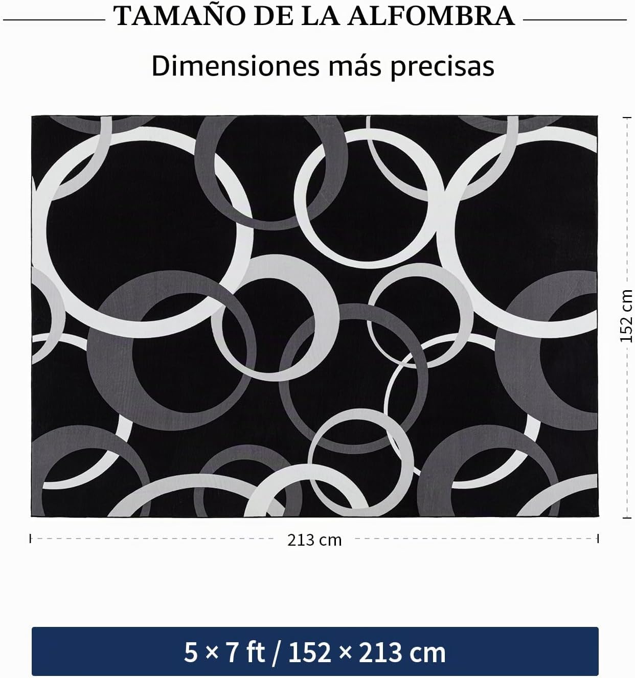 YIHOUSE Alfombras lavables de 5 x 7 pies para sala de estar, alfomb...