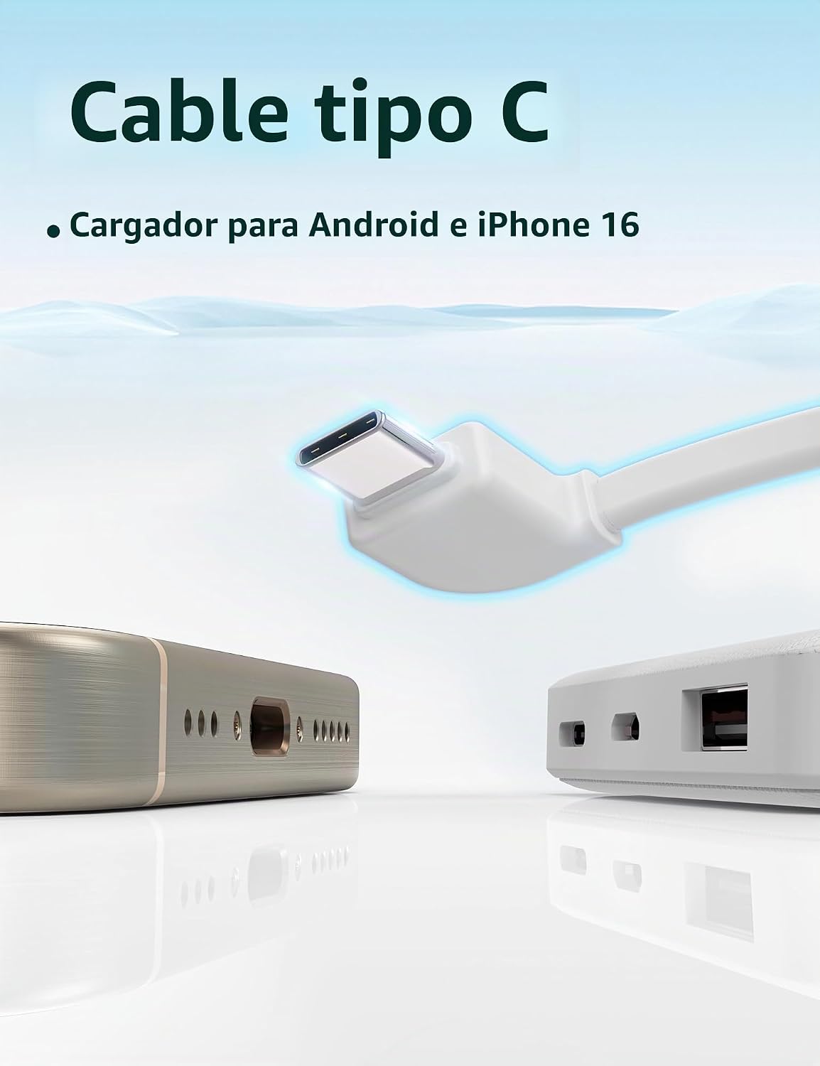 miisso - Batería externa de 6000 mAh ultradelgada con cables incorp...