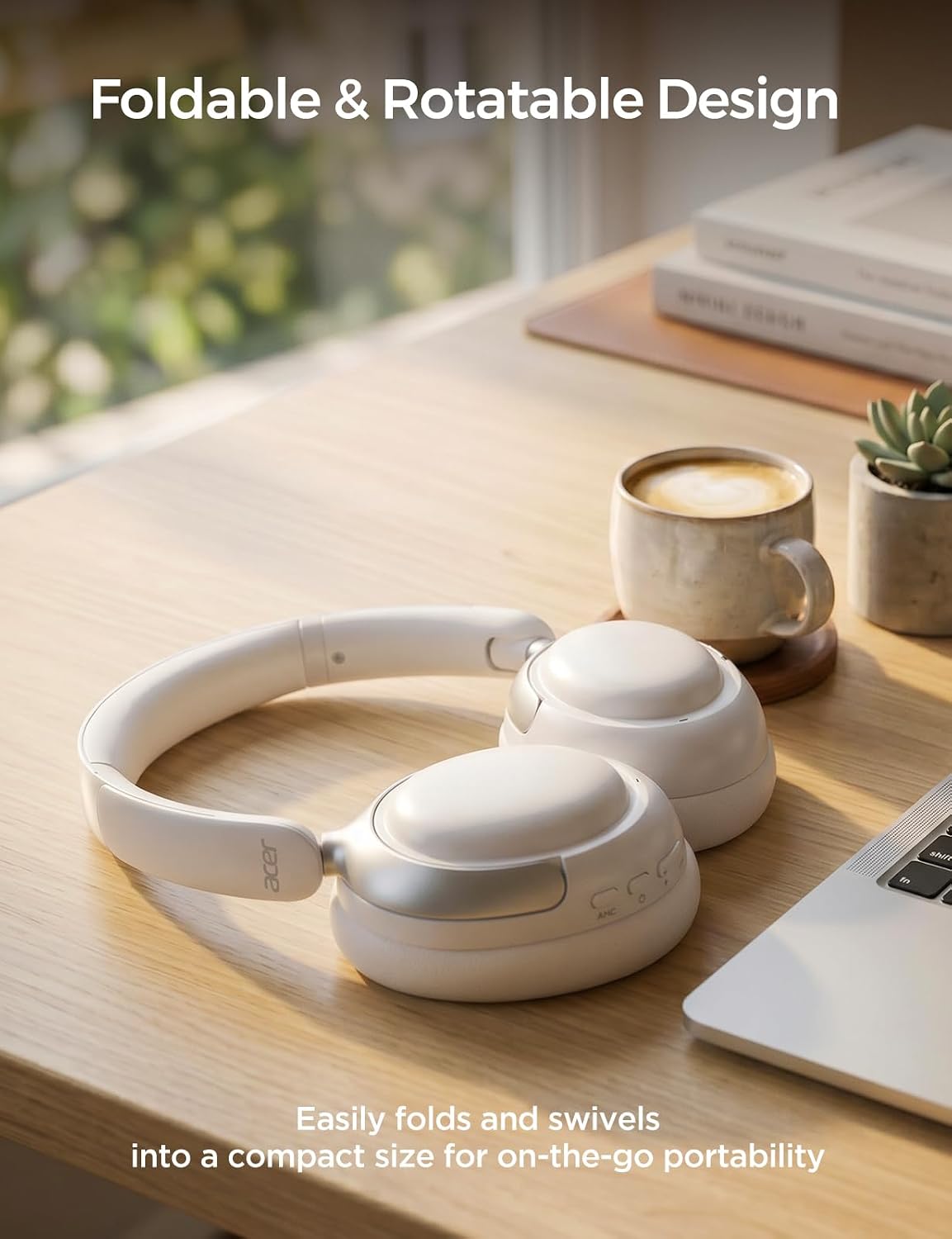 Acer OHR703 - Auriculares con cancelación activa de ruido, Bluetoot...