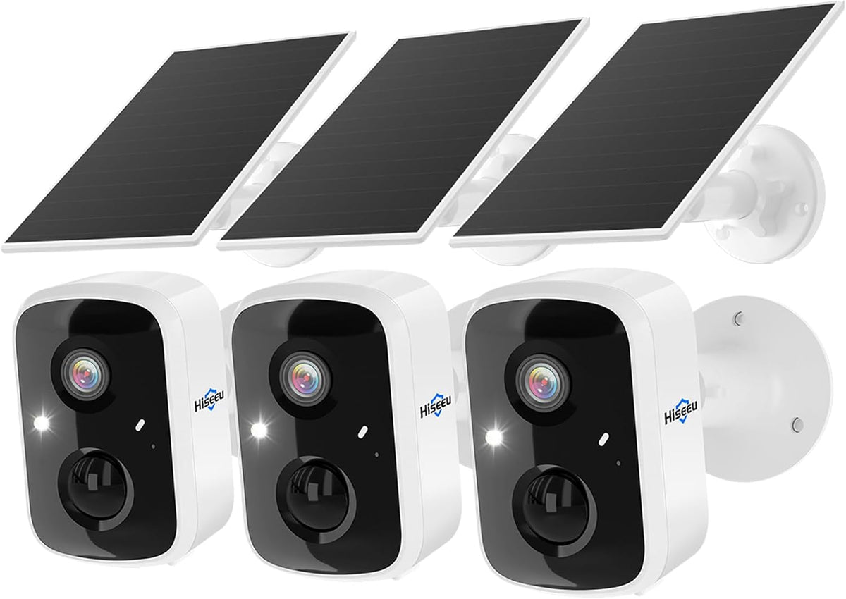 Hiseeu Cámaras de seguridad solares 4MP inalámbricas al aire libre,...