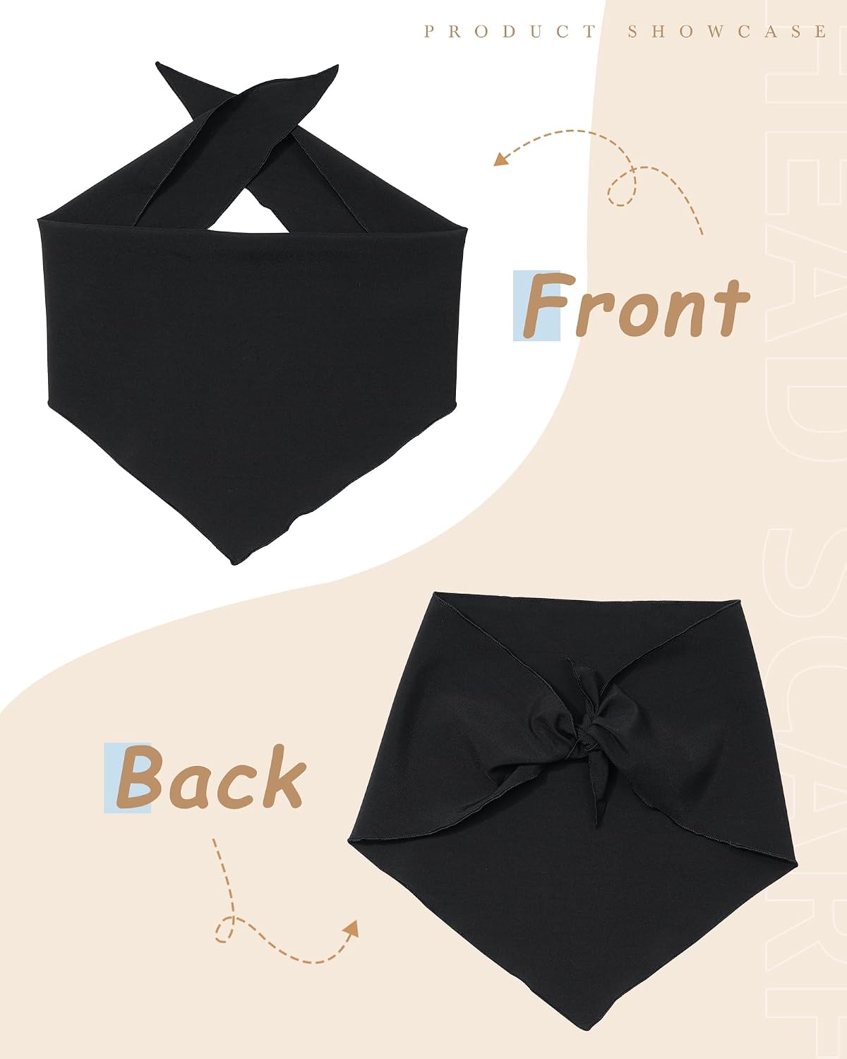 AWAYTR Pañuelo triangular para la cabeza, bandanas para el cabello...