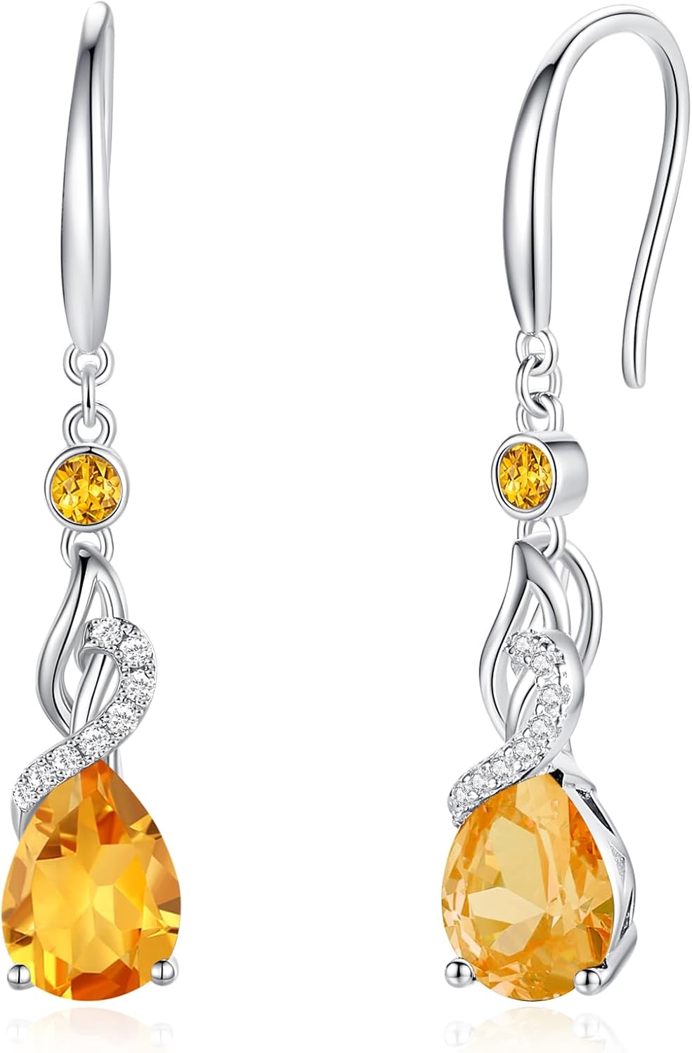 FANCIME Pendientes colgantes con piedra natal de pera para mujer de...