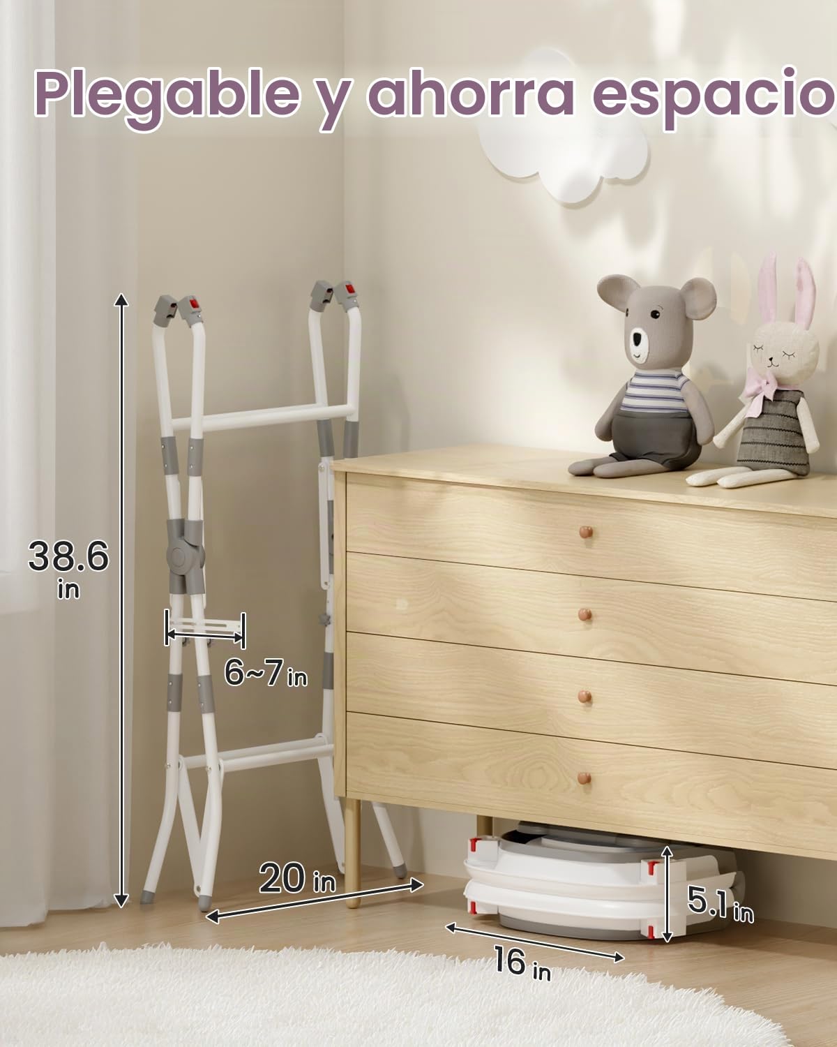 Bañera plegable 2 en 1 con soporte, bañera para recién nacidos para...