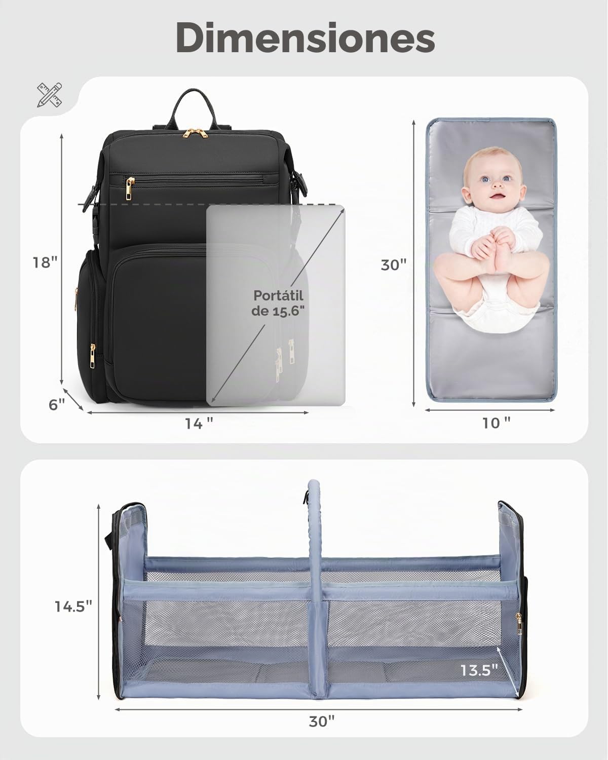 CEI-CEI Mochila de neopreno para pañales con estación Chaning, bols...
