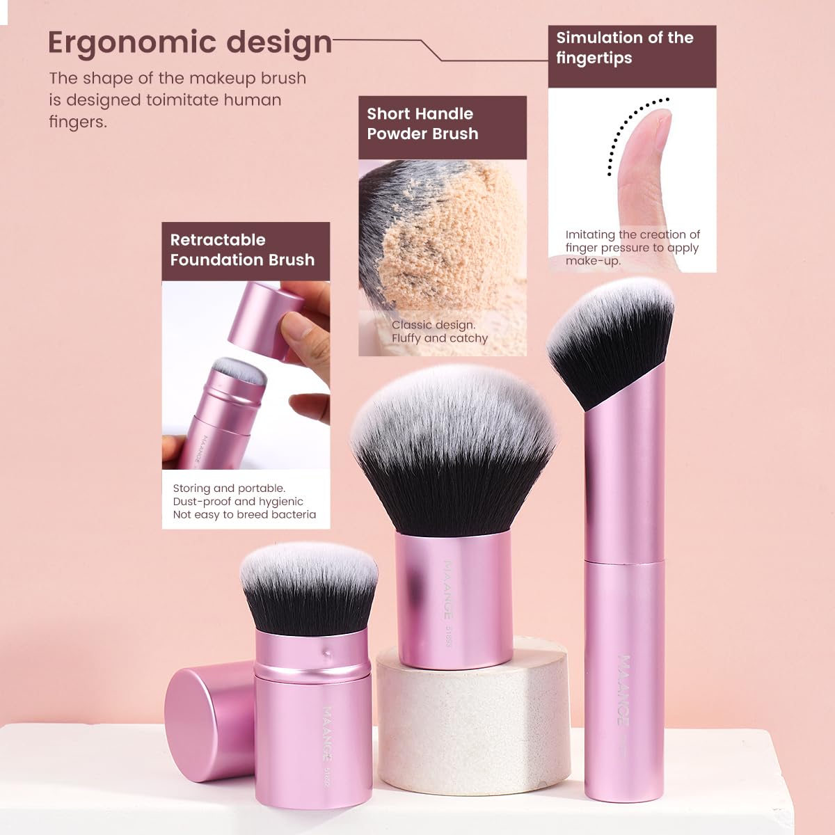 MAANGE 20 piezas de brochas de maquillaje con caja de regalo, broch...