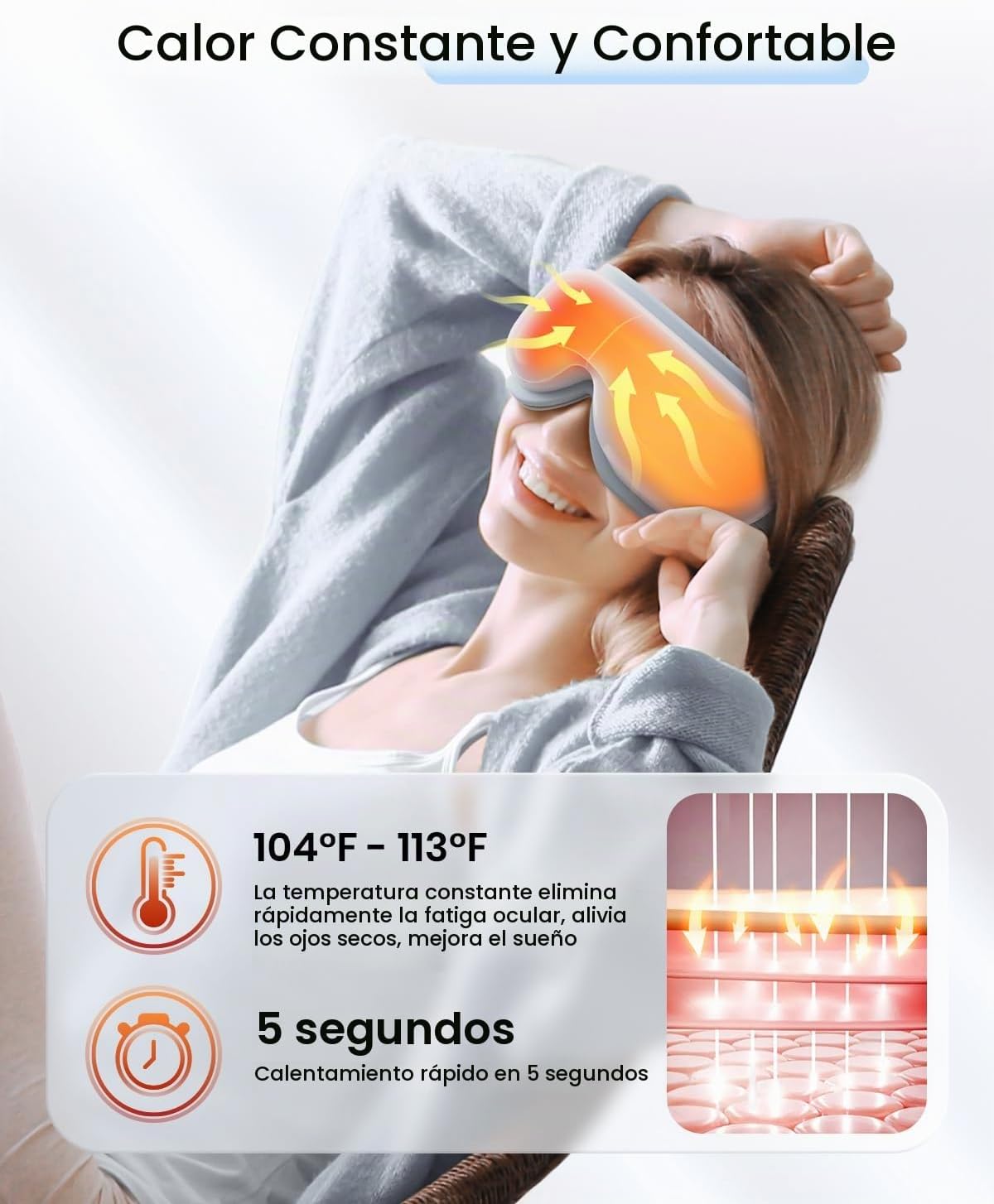 latumab Masajeador de ojos con calor y música Bluetooth, HSA elegib...