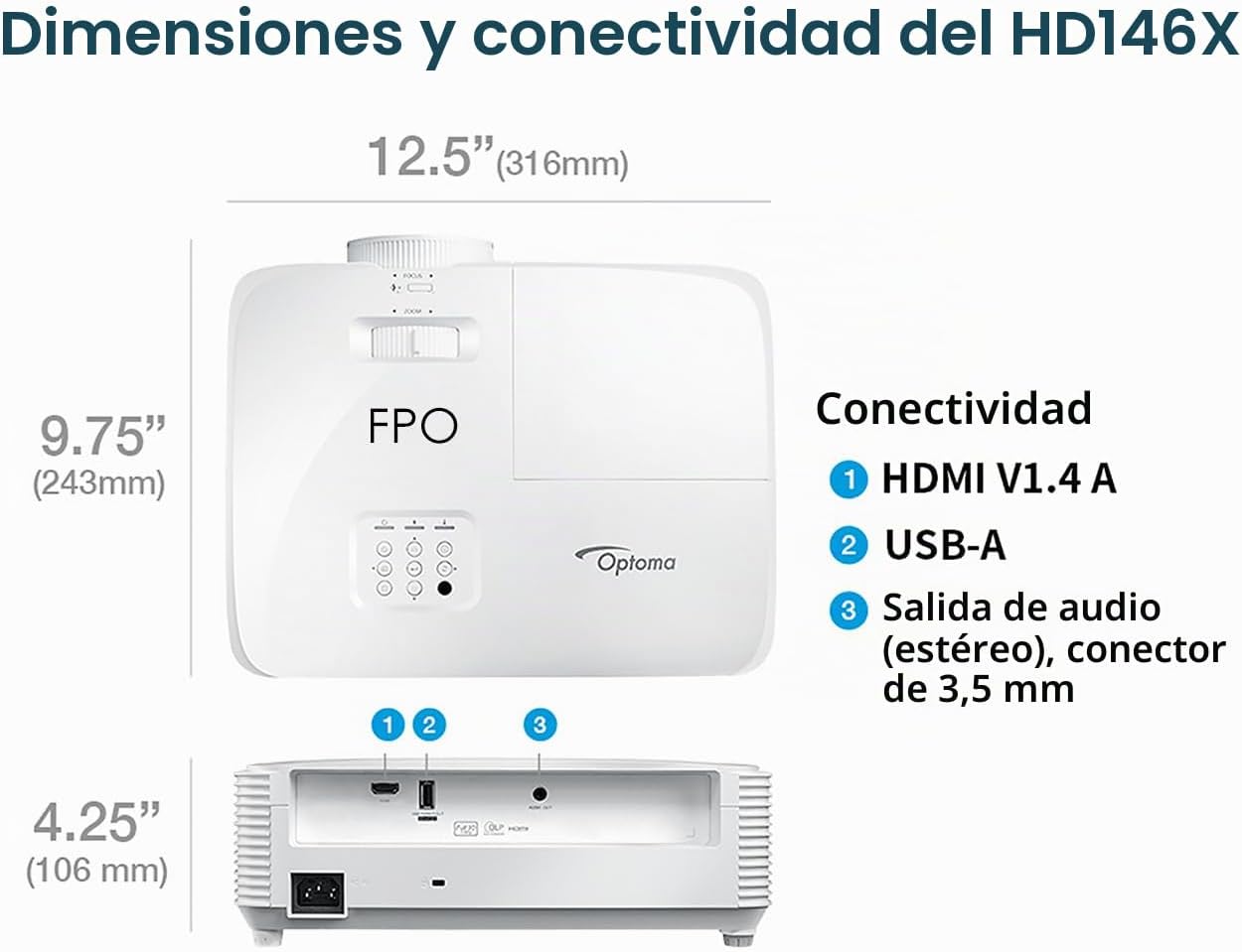 Optoma HD146X - Proyector de alto rendimiento para películas y jueg...