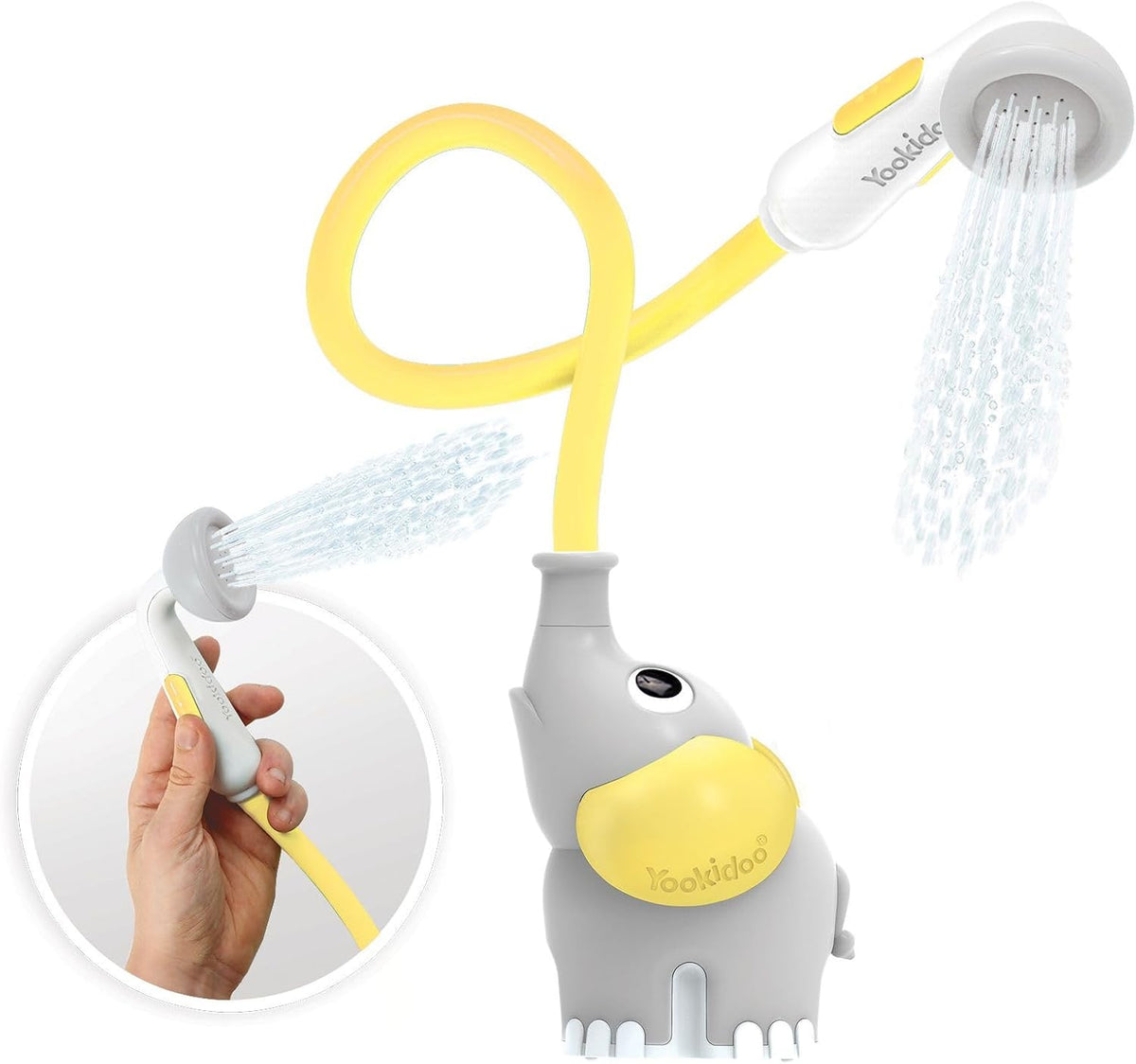 Yookidoo - Cabezal de ducha para baño de bebé con forma de elefante...