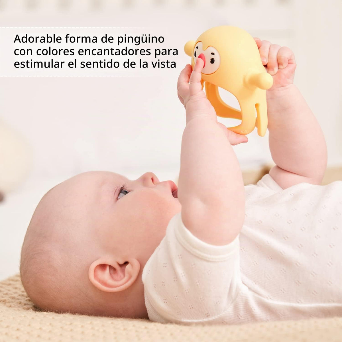 Smily Mia Smily Mia - Paquete de 2 mordedores de pingüino, juguetes...