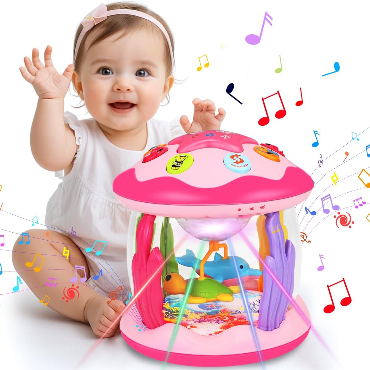 Juguetes para bebé niña de 0 a 6 meses: juguete giratorio musical c...