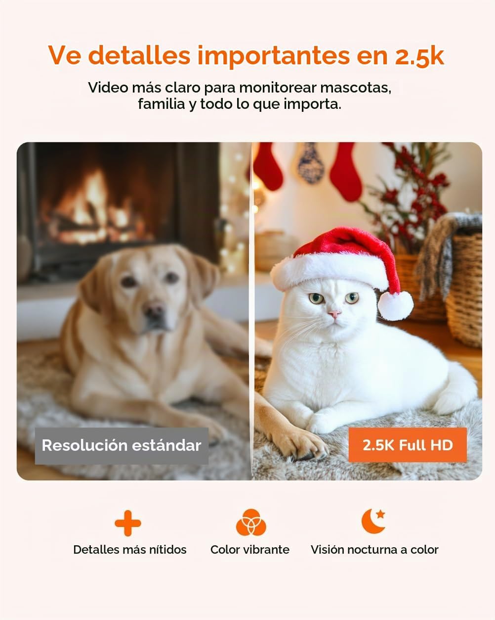 SensForge Cámara de seguridad panorámica de 2.5K para interiores, c...