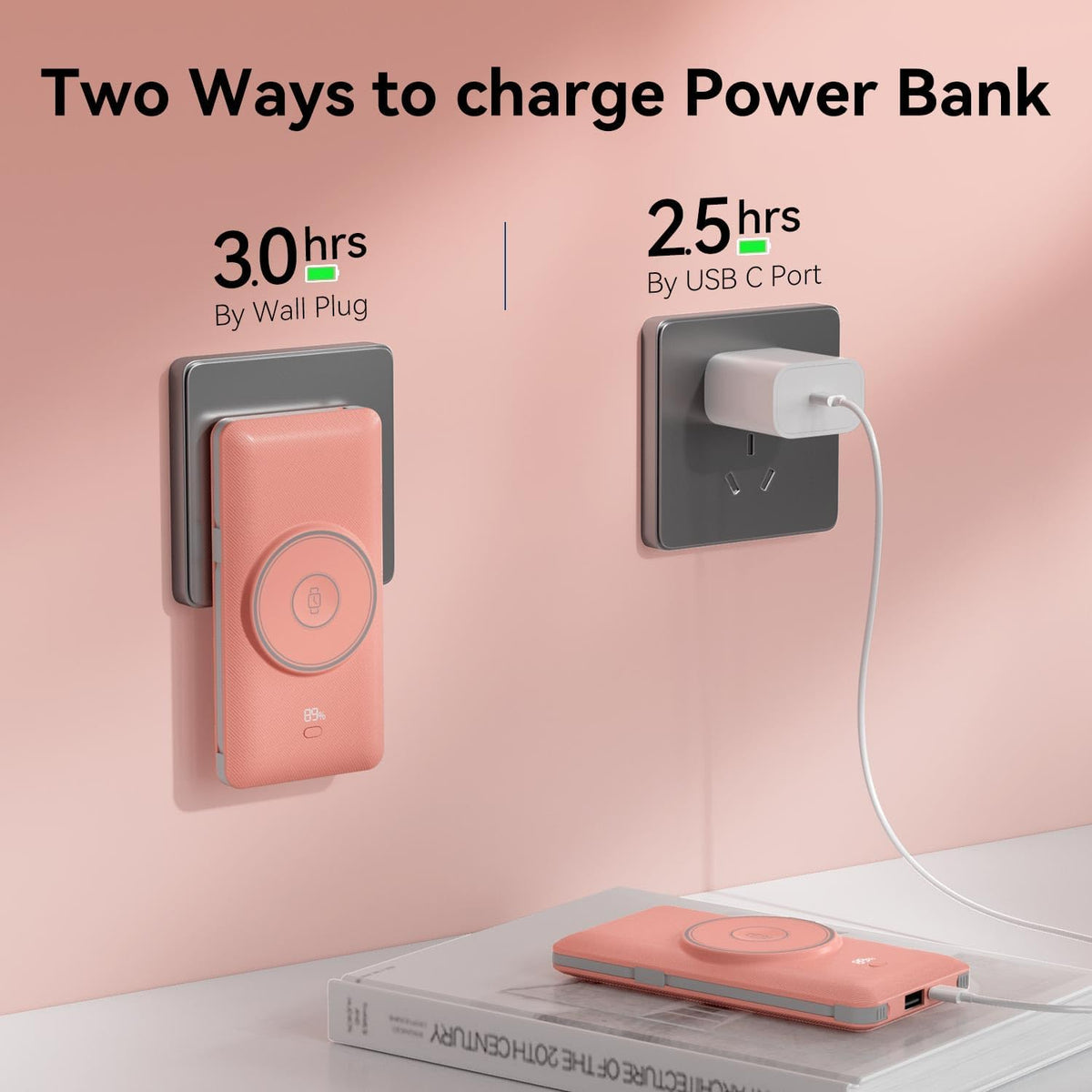 LUCKYFELLOW Banco de energía inalámbrico para teléfonos y Apple Wat...