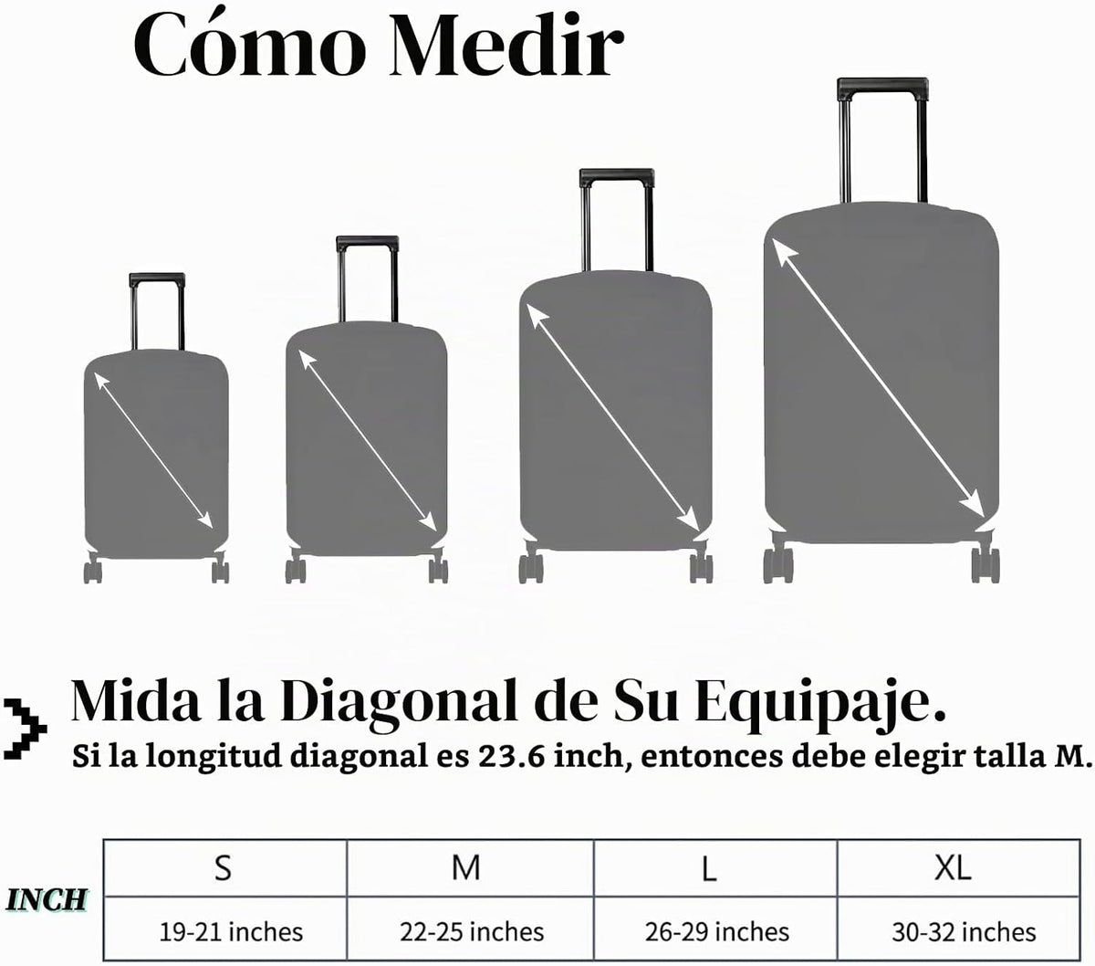 BWEGRHE Funda para equipaje de 18 a 21 pulgadas (S) con cremallera...