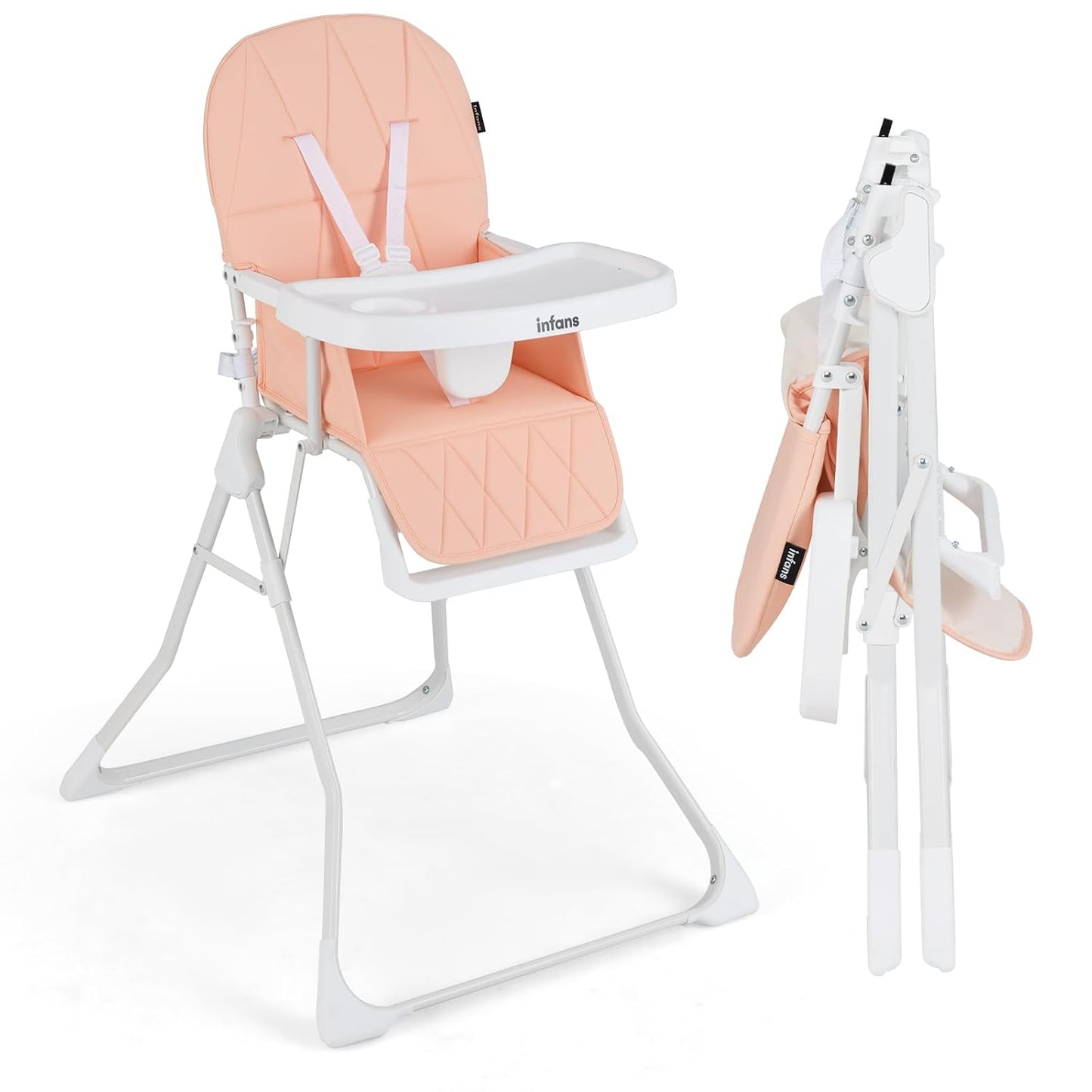 INFANS Silla alta para bebé, silla alta portátil plegable rápida pa...