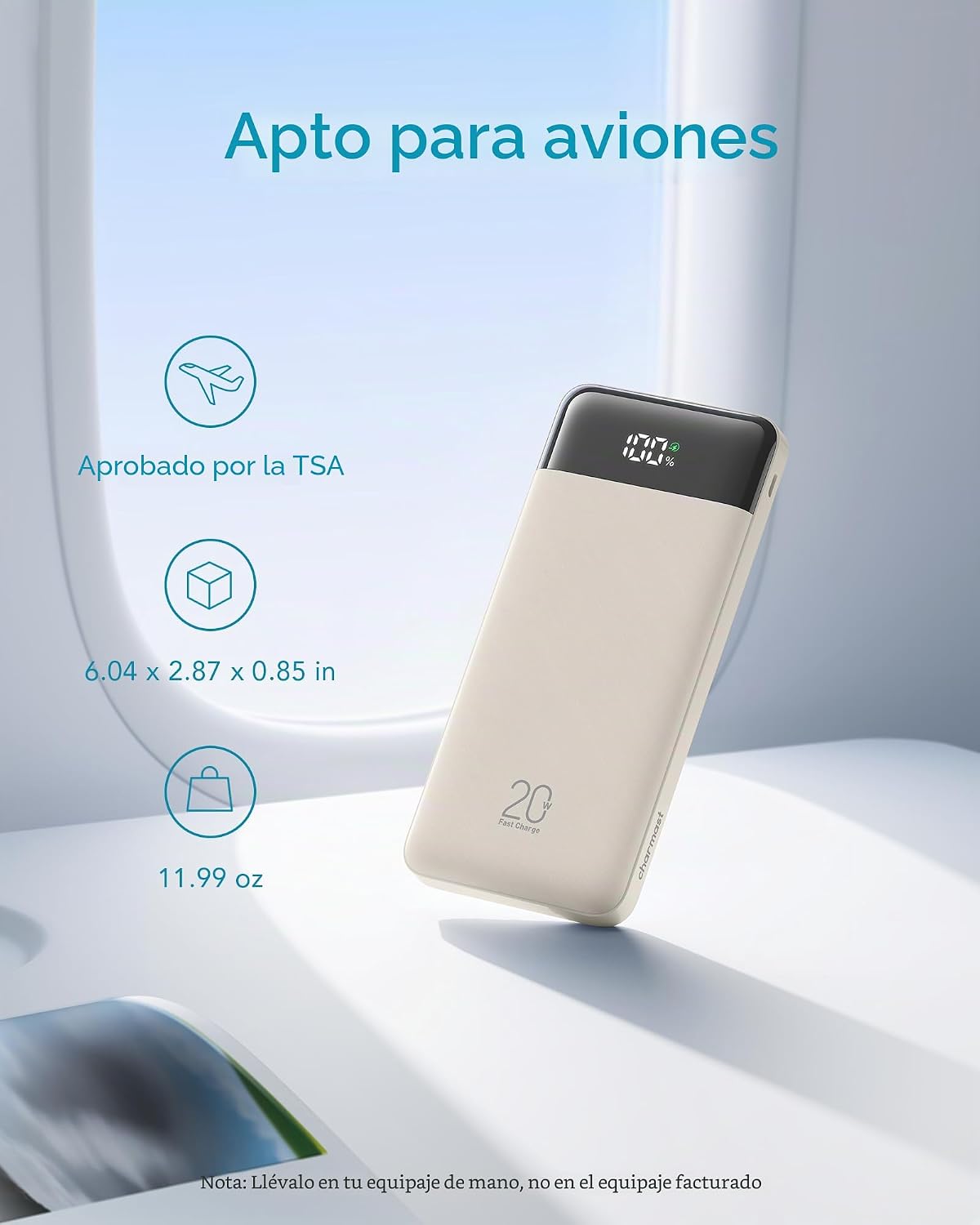 charmast Cables incorporados del cargador portátil, 20000mAh Banco...