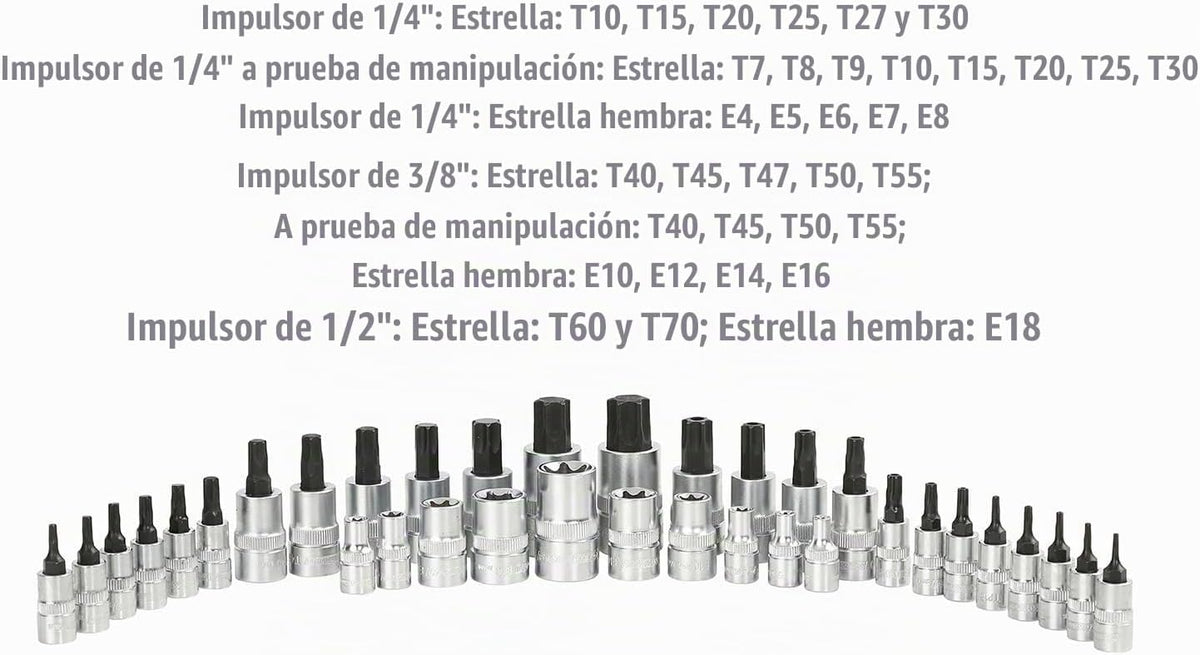 OEMTOOLS 23991 Juego de 35 piezas de llaves de estrella multiaccion...