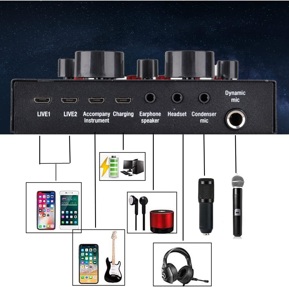 Paquete de equipo de podcast, condensador BM-800 con cambiador de v...
