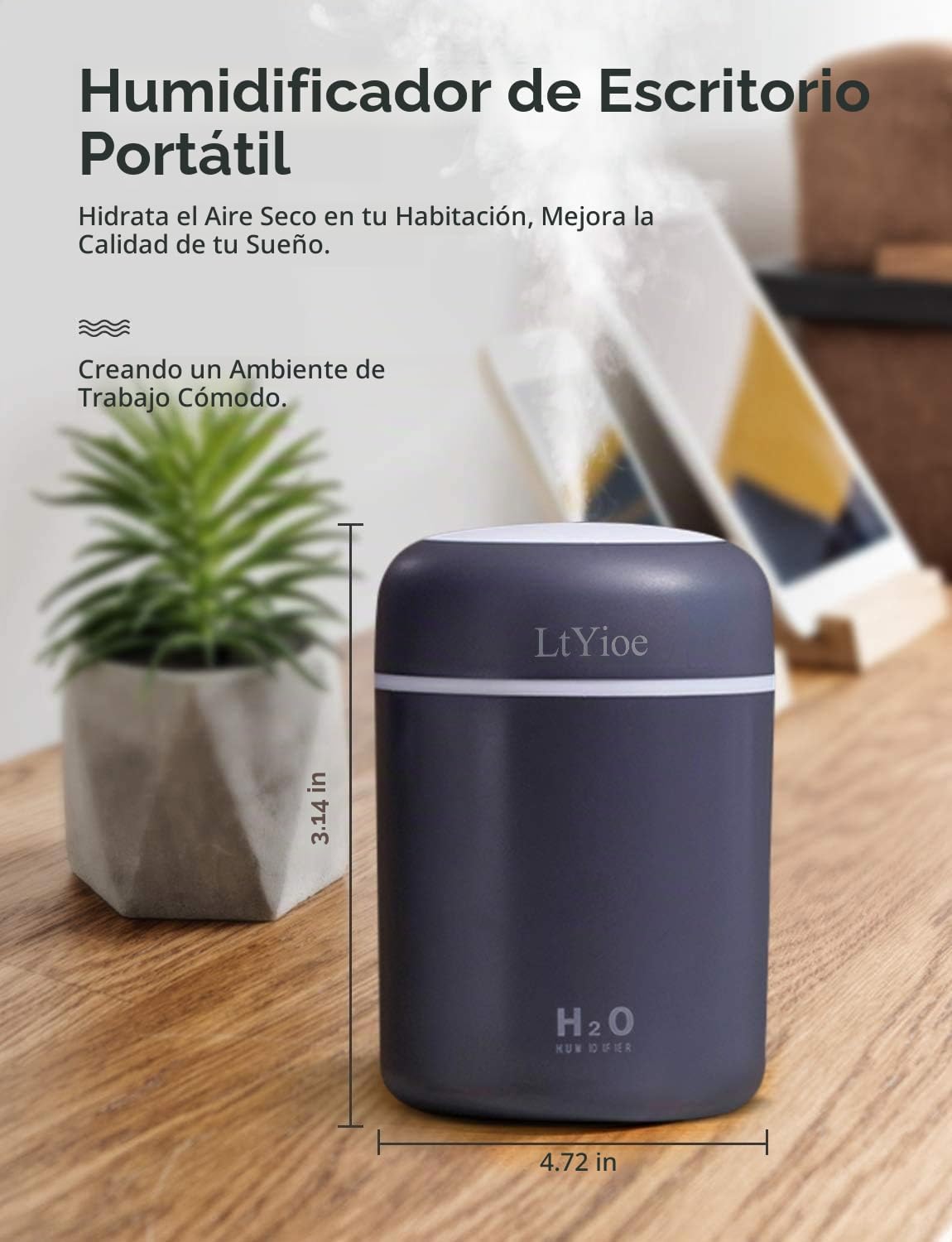 LtYioe Humidificador Mini Colorido y Fresco, Humidificador Personal...