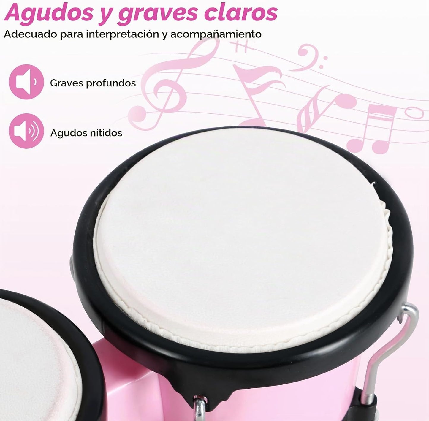 VANPHY Juego de Tambores Bongo de 4'' y 5'' para Ni...