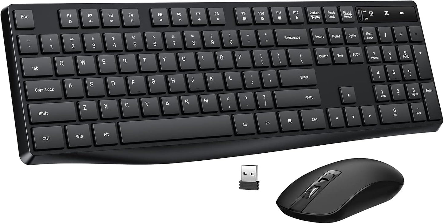 Combo de Teclado y Ratón Inalámbrico, Lovaky Teclado y Ratón Ergonó...