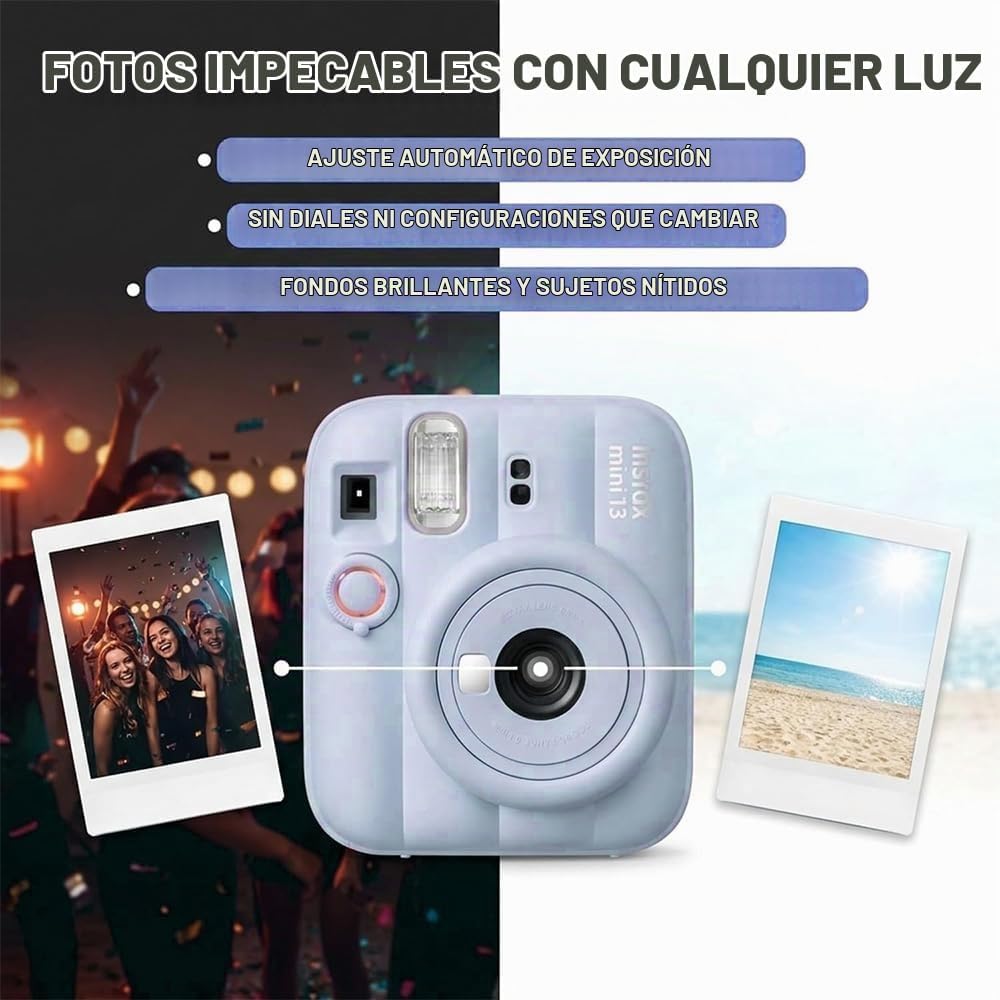 Cámara instantánea Fujifilm Instax Mini 13 azul con juego de pelícu...