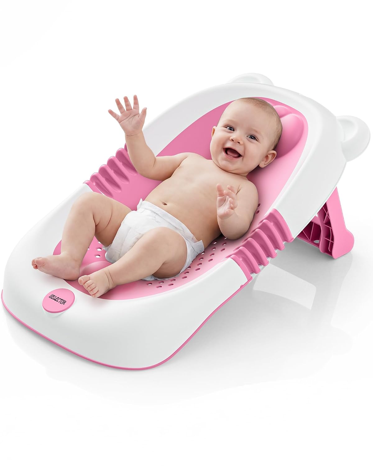 ISELECTOR Soporte de baño plegable para bebé, asiento de bañera por...