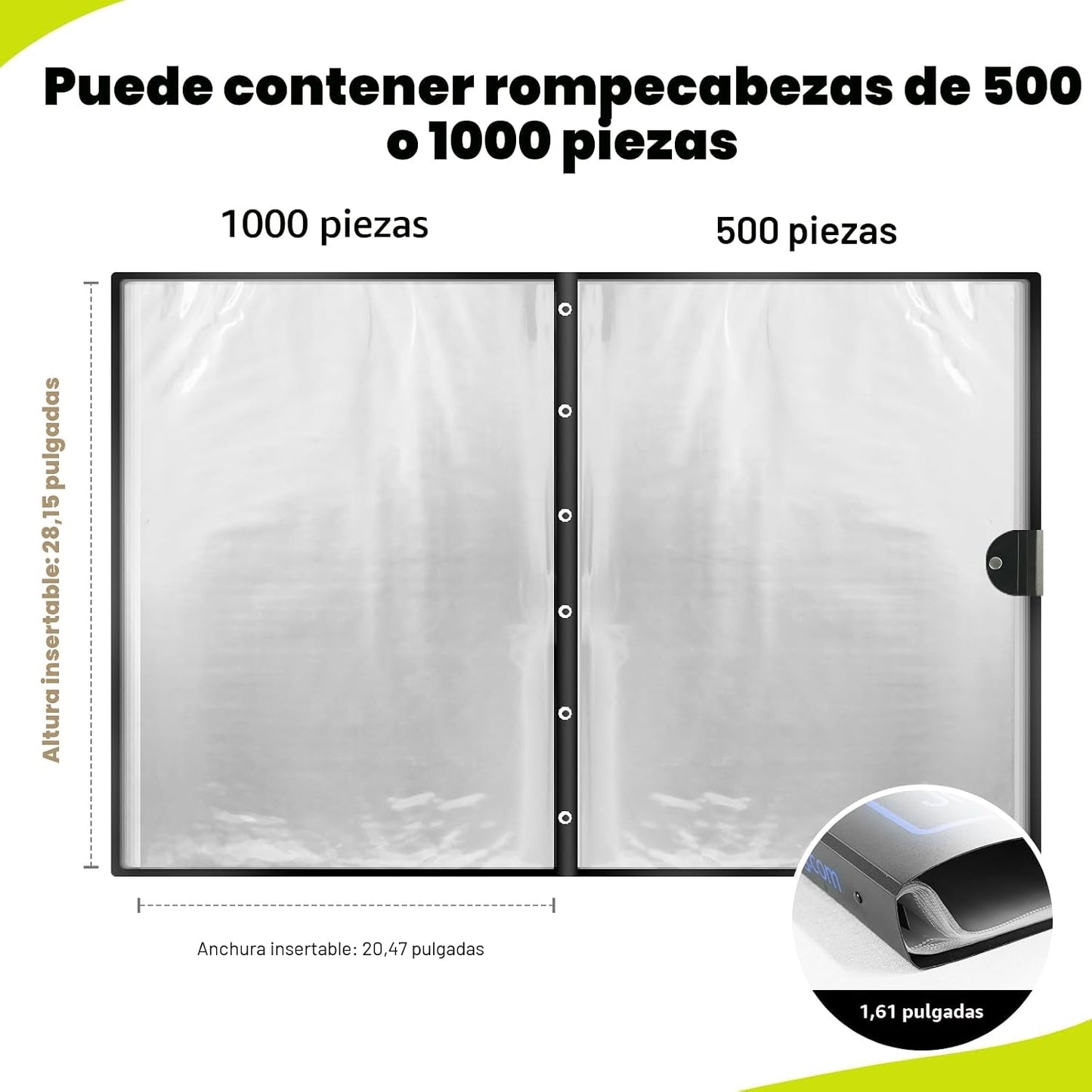 ALL4JIG Carpeta de almacenamiento de rompecabezas de 500 a 1000 pie...