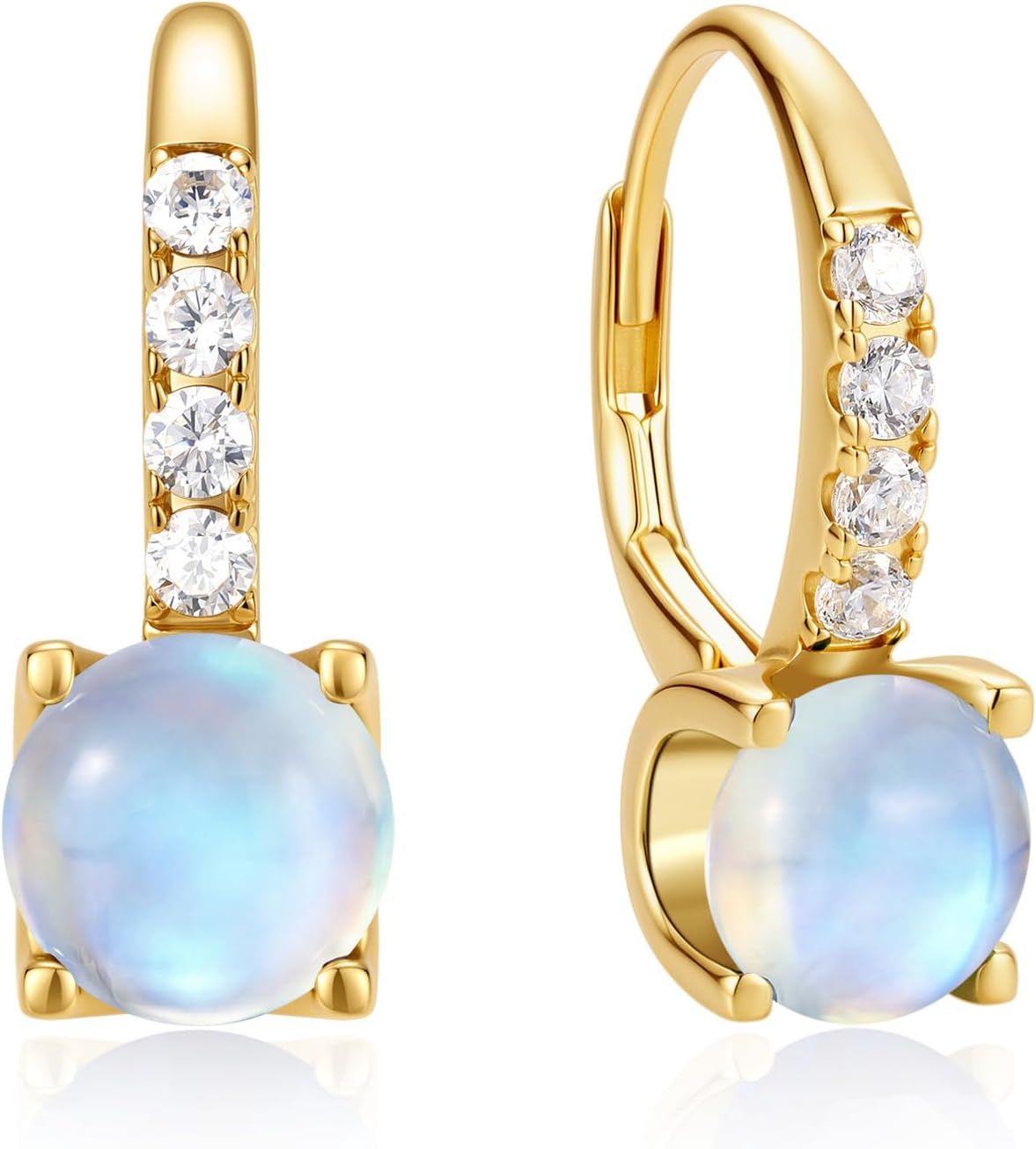 FANCIME Pendientes colgantes de plata de ley chapada en oro de 14 q...