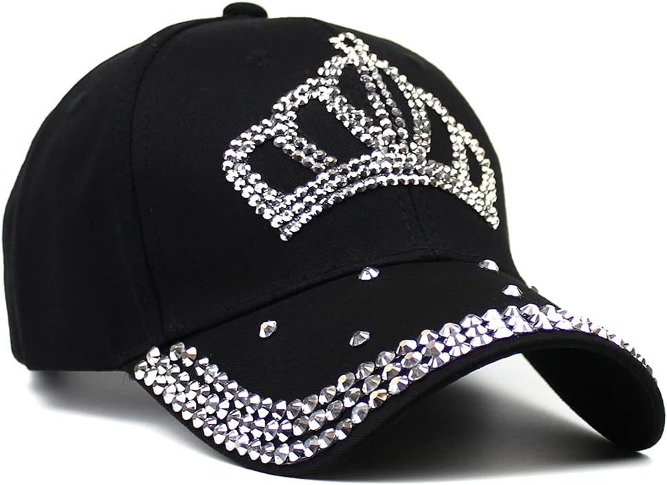 Gorra de béisbol ajustable para mujer, con diamantes de imitación b...