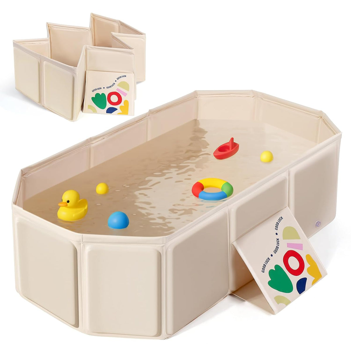 Orzbow Bañera para niños pequeños con tapón de drenaje lateral, por...