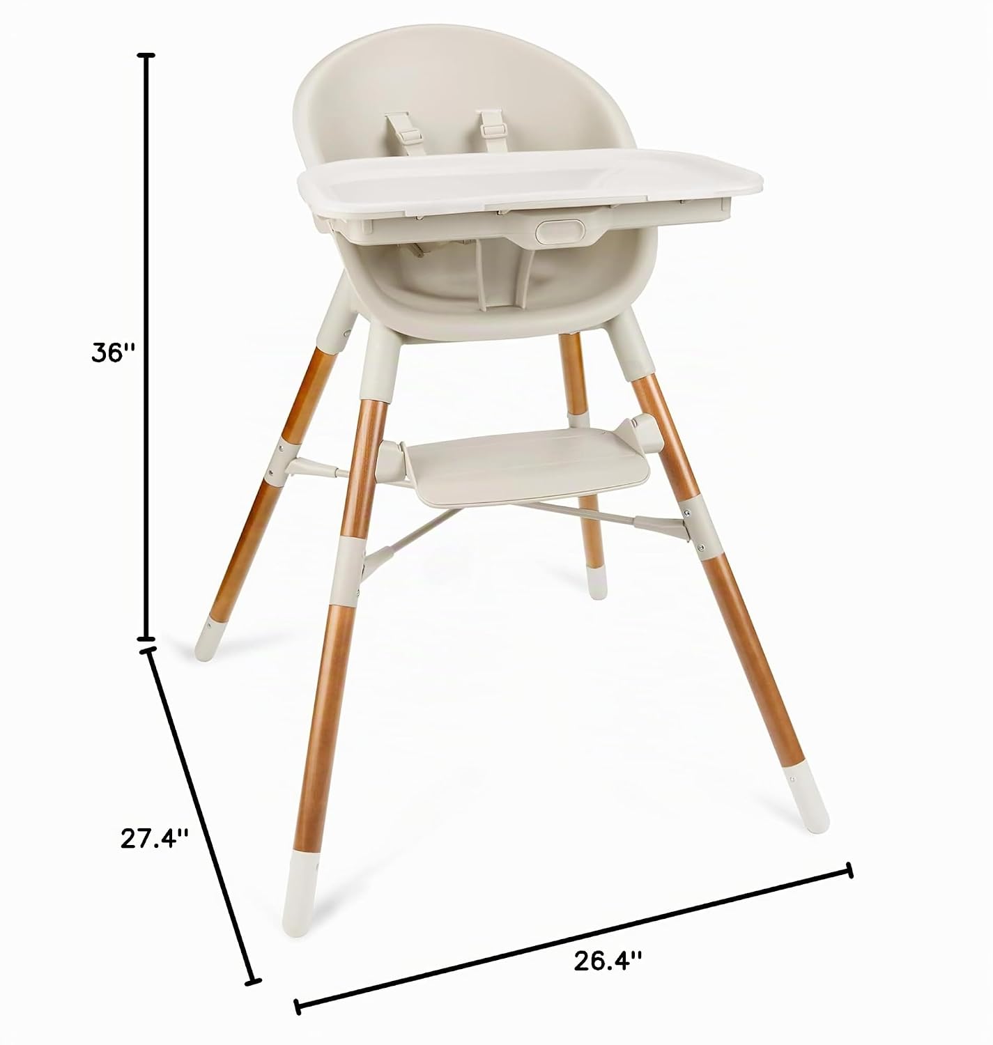 Skip Hop Silla alta convertible 4 en 1 para bebé, EON, avena