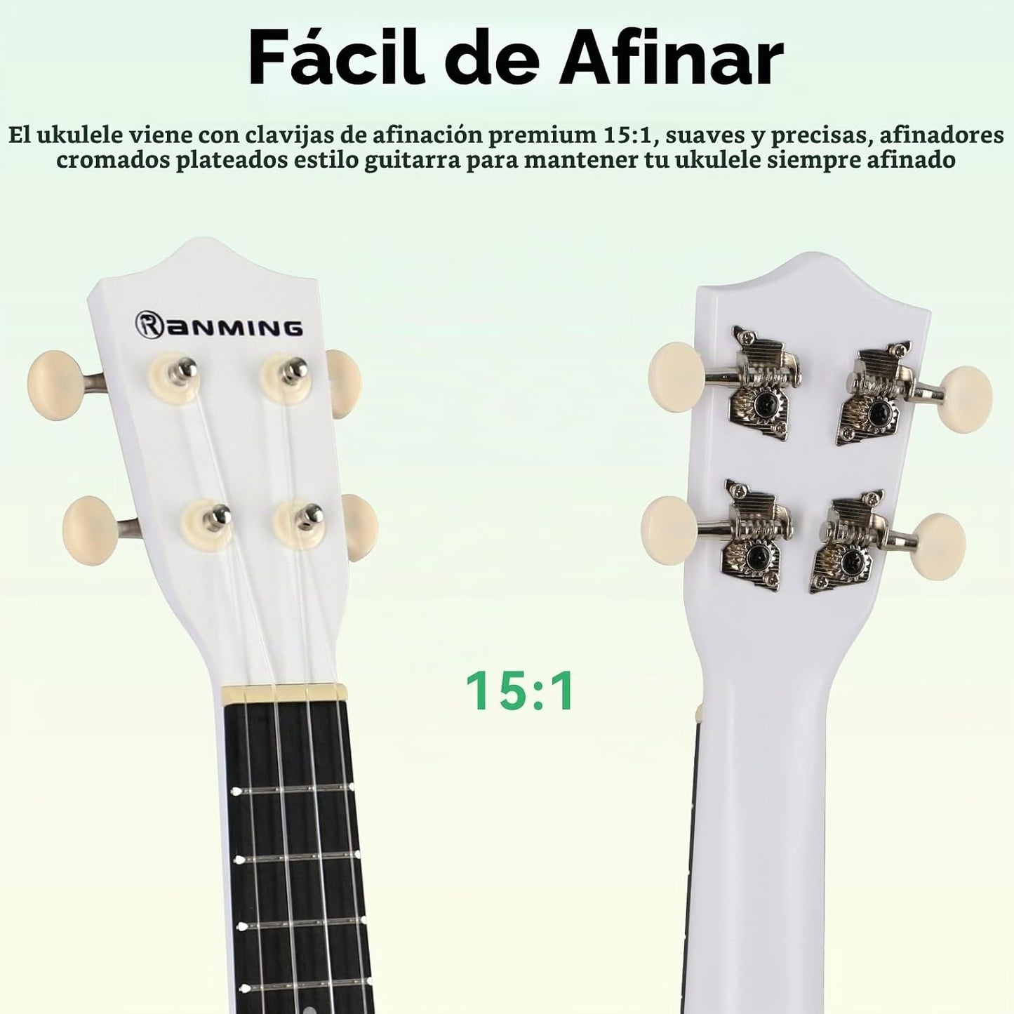 RANMING Ukelele ukelele de 21 pulgadas para niños, kit de iniciació...