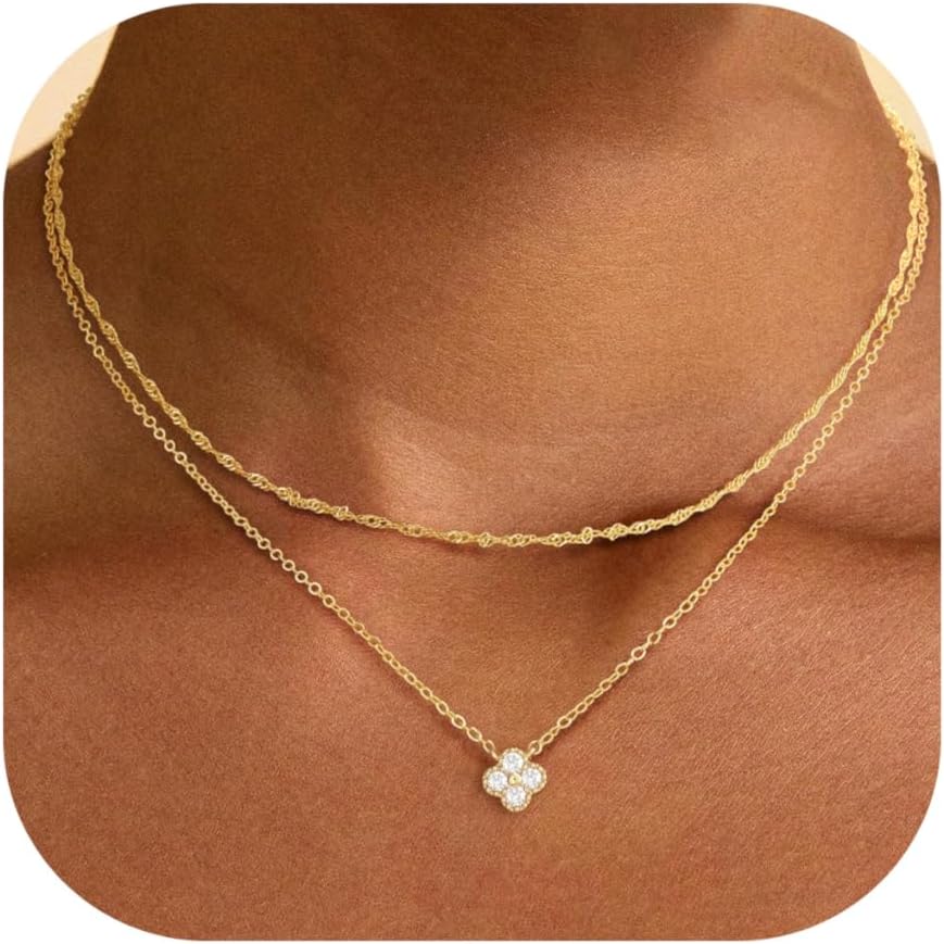 Patwes Delicados collares de oro para mujer, a la moda, no se deslu...