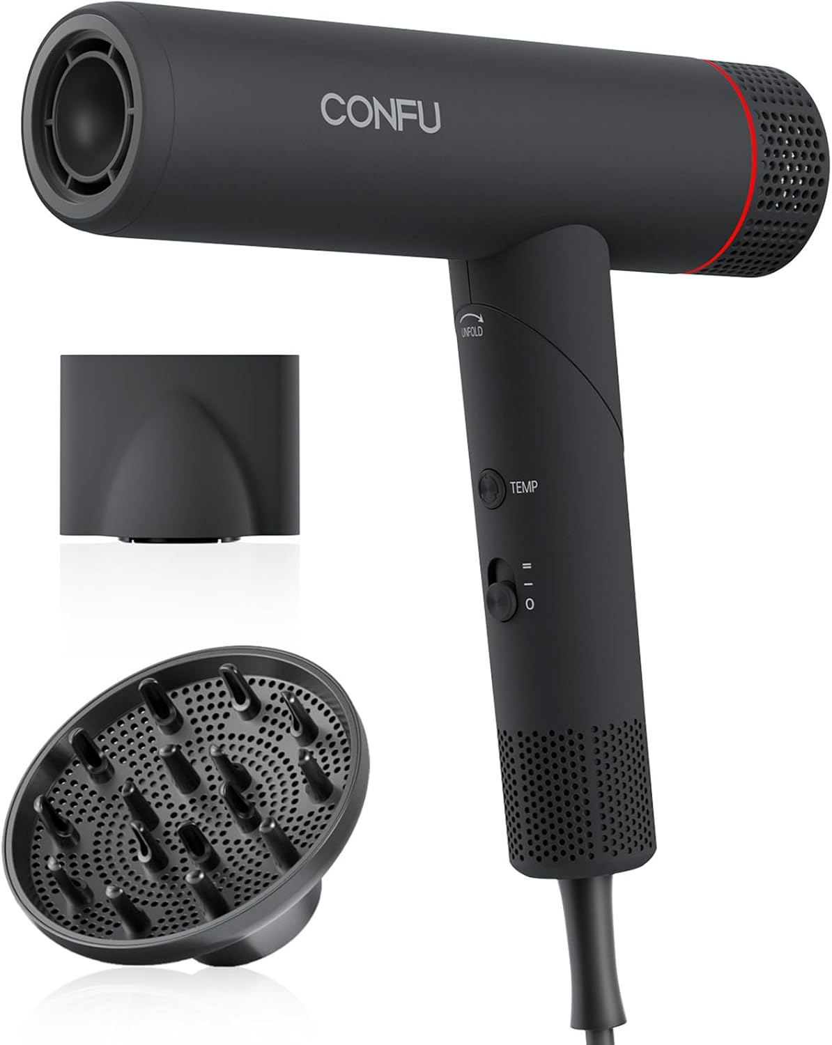 Secador de pelo, secador de pelo CONFU con difusor 110000 RPM | Sec...