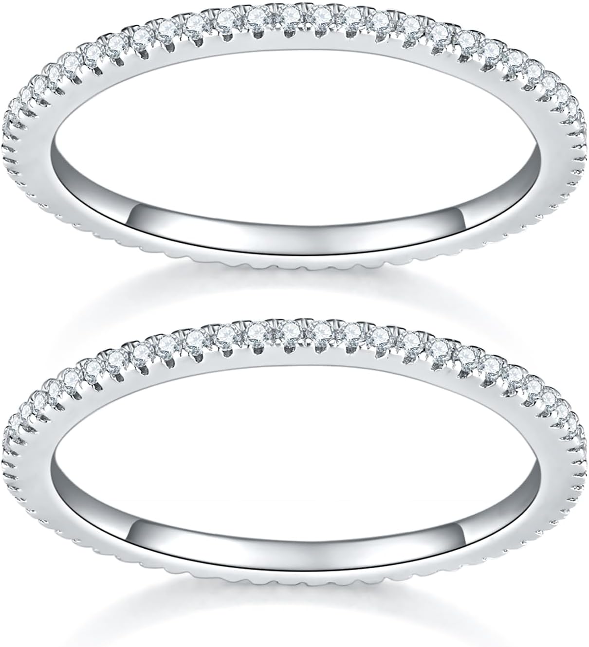 MINDDHA Chapado en oro de 14 quilates - Anillos de eternidad apilab...