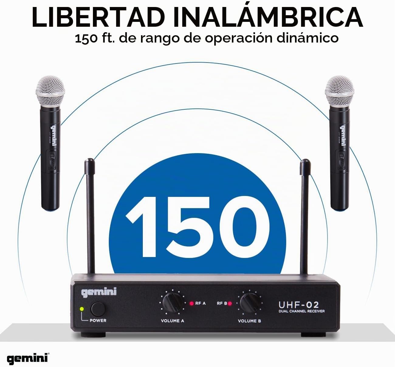 Gemini UHF - Paquete de micrófonos inalámbricos profesionales de ma...