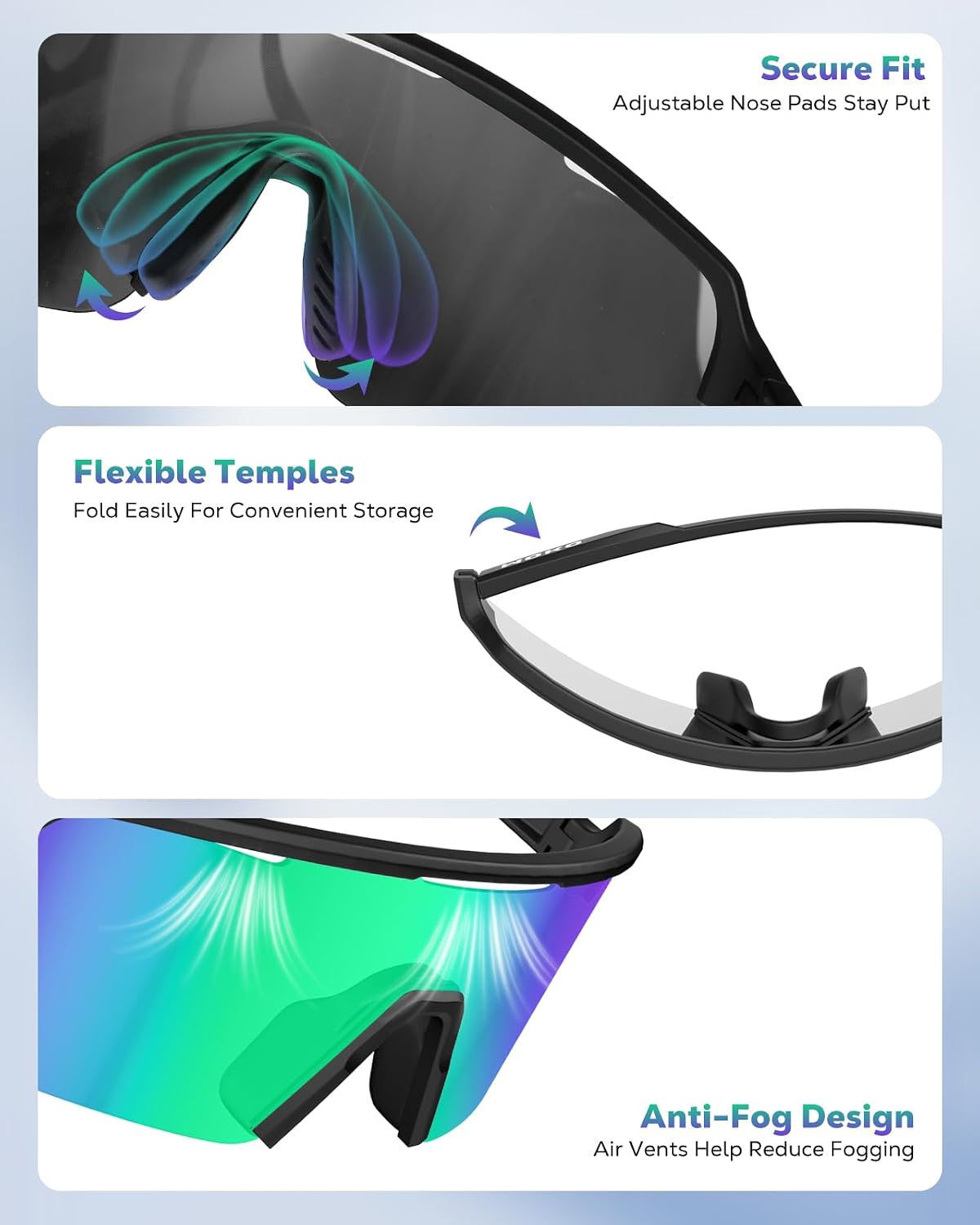 MoKo Gafas de sol polarizadas para correr para hombres y mujeres, u...