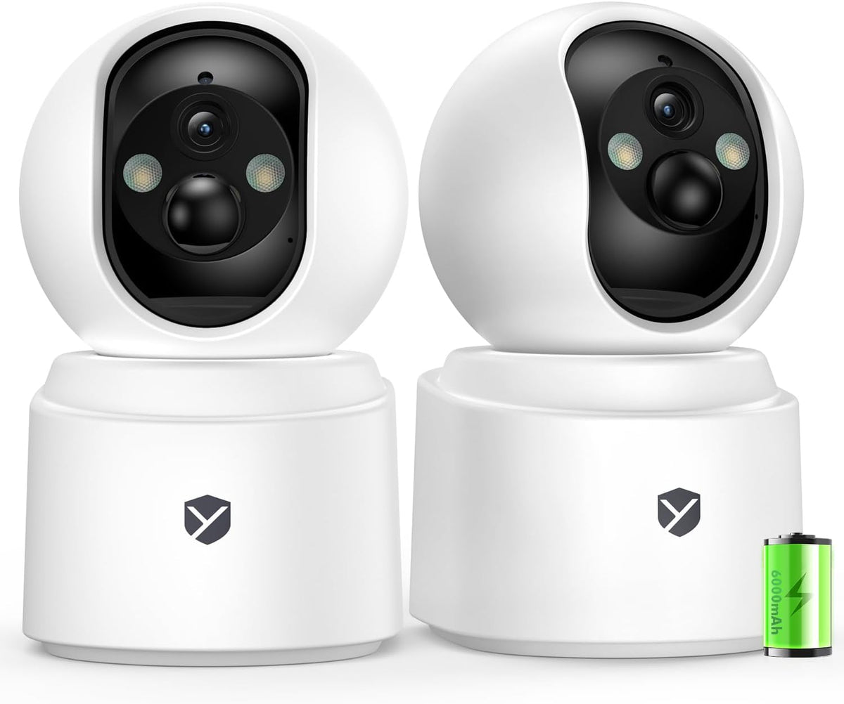 Paquete de 2 cámaras inalámbricas con batería para interiores con v...